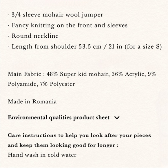 SEZANE NWT Red Mohair Wool Cable Knit Short
Puff Sleeve Sweater Giulia Jumper S - Picture 11 of 12